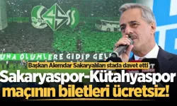 Sakaryaspor-Kütahyaspor maçının biletleri ücretsiz! Başkan Alemdar Sakaryalıları stada davet etti