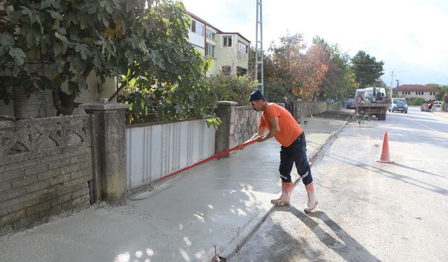 Hanlı Girişinde Kaldırım Çalışmaları Hızla Devam Ediyor