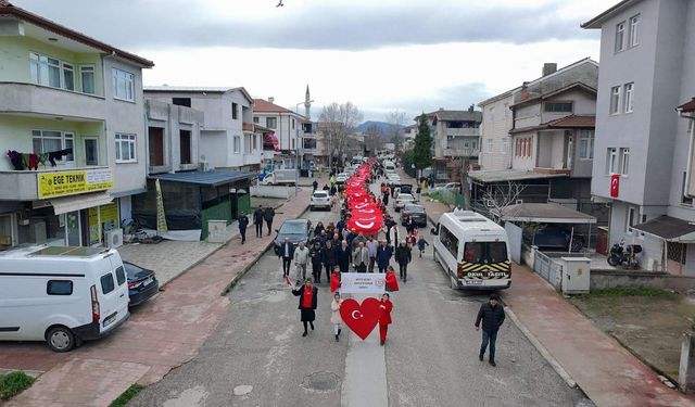 Arifiye’de Bayrak Sevgisi Yürüyüşle Pekiştirildi