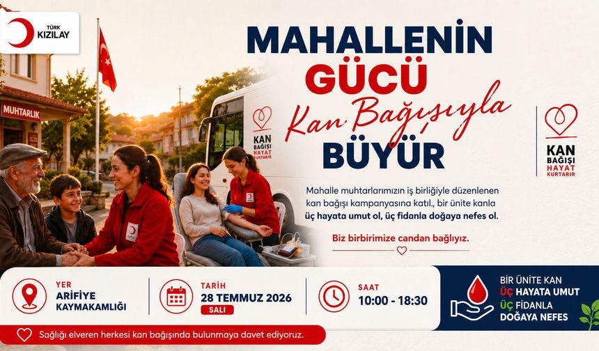 Arifiye’de Kan Bağışı Seferberliği: “Mahallenin Gücü Kan Bağışıyla Büyür”